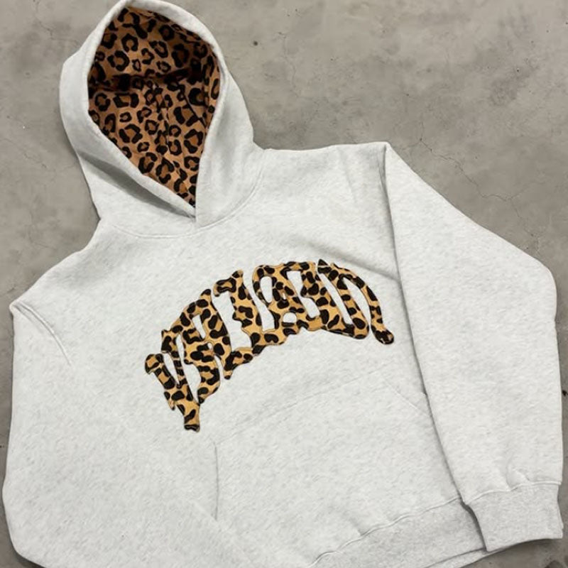 Set Hoodie & Pantaloni Leopard Double Layer Waist